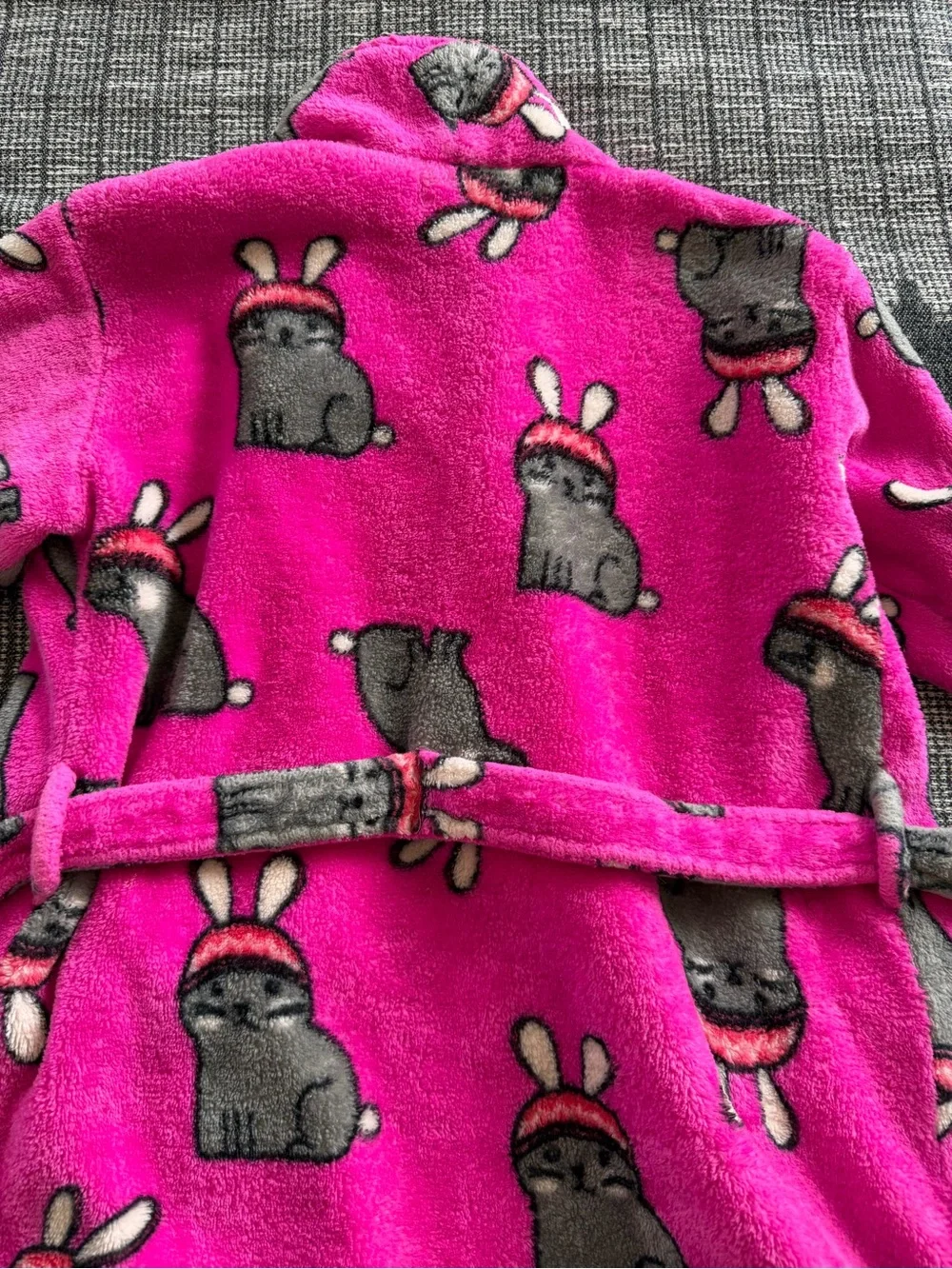 Cuddl Duds Girls' Hot Pink Bunny Print Fleece Robe